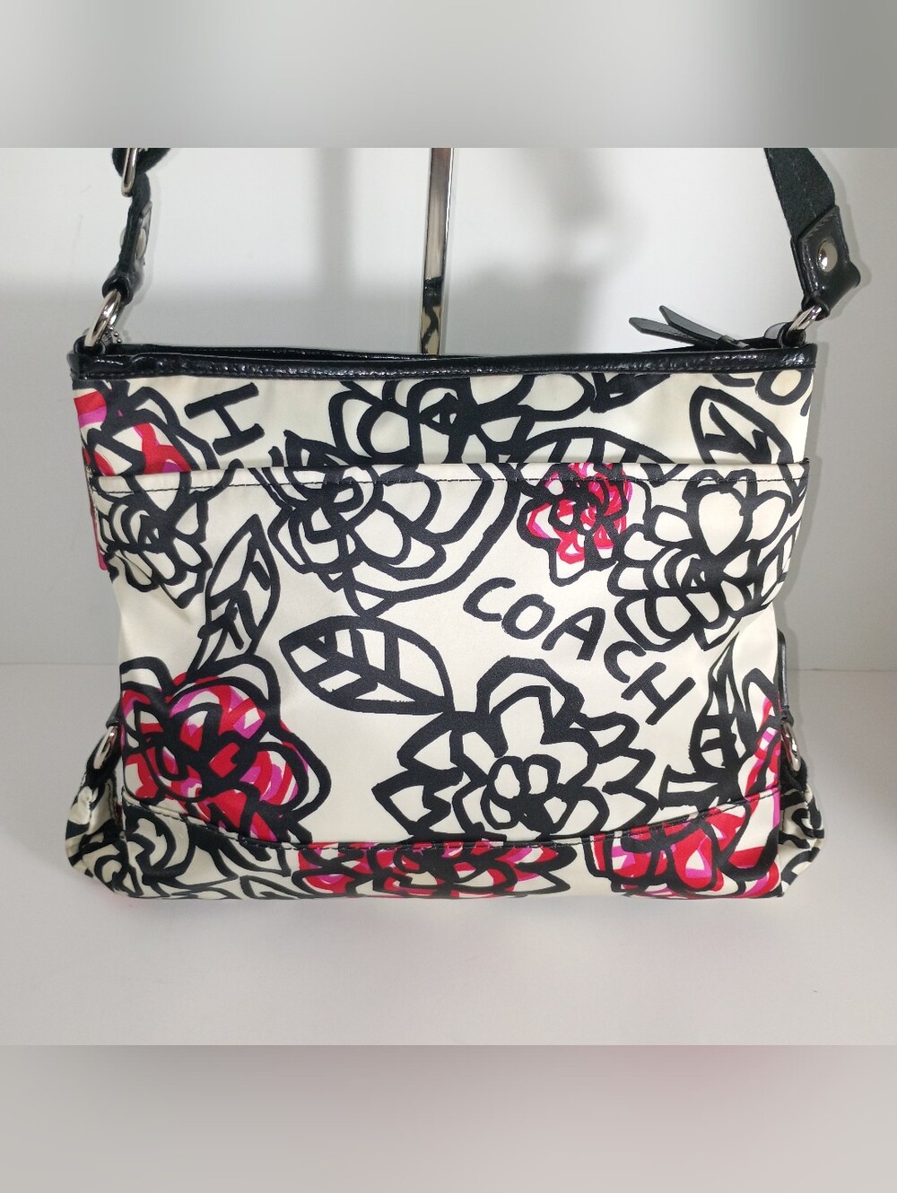 COACH DAISY FLORAL GRAFFITI CROSS BODY PURSE W MATCHING WALLET - Picture 10 of 17